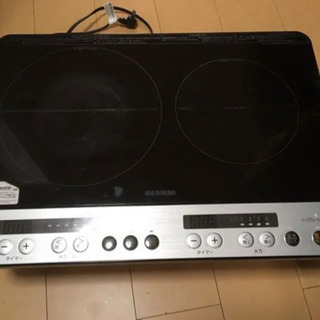 2口IH コンロ　クッキングヒーター　アイリスオーヤマ　IRIS IHK-W12-B