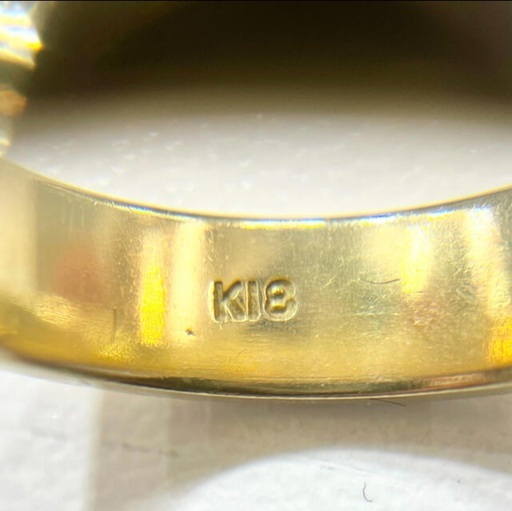 中古品】K18 平打ちリング 13号 6.9g［24］