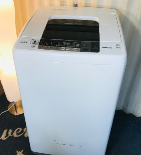 ７キロ全自動洗濯機HITACHI✨白い約束ホワイト清掃済