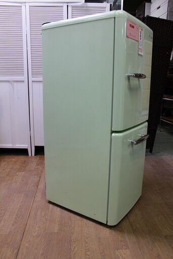 hレトロ家電2点セット イ―アングルシリーズ グリーン 冷蔵庫 149L