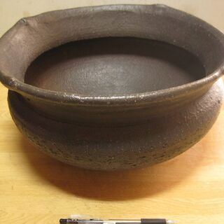 ひろ窯 藤井敬之・作 角志野鉢 ラスター感あり