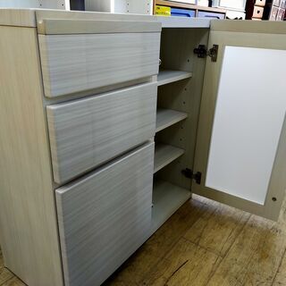 ☆キッチンカウンター 鏡面仕上げ ☆白 ホワイト☆80×35.5×82☆配達 