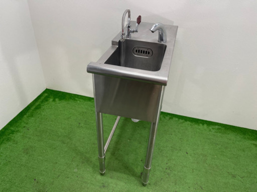 業務用　ステンレス　１層シンク流し台 　蛇口付き　店舗　飲食店　Ｗ３５０ｘＤ８００ｘＨ８５０ｍｍ