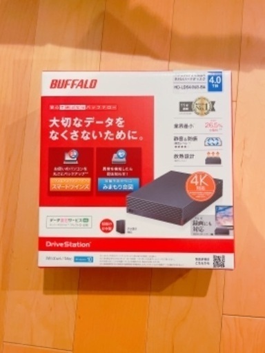 新品 HD-LDS4.0U3-BA バッファロー USB3.1 Gen1 3.0対応 外付けハードディスク 4TBブラック HD-LDS-Aシリーズ 4K対応 外付けHDD コンパクト
