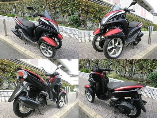 ☆普通免許仕様トリシティ125ワイドトレッド『3,437km』LED/外装赤黒