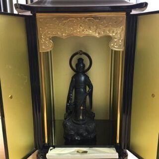 魚籃観音菩薩立像＊黒漆内箔　厨子　ずし＊仏像入　9割引き（送料無料）
