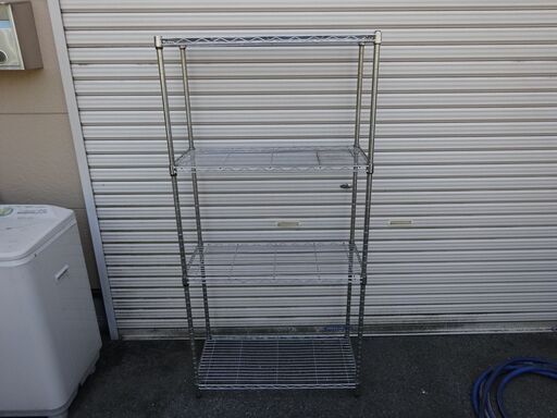 【お買い上げありがとうございました】メタルラック　4段　サイズ約高さ151×幅75×奥行き34cm