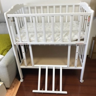 ベビーベッド Wオープン腰楽ハイミニベッド