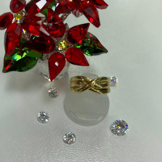 【中古品】K18 デザインリング 5号 2.7g［51］