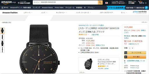 【新品未使用・値下げ】SKAGEN(スカーゲン) 腕時計 HORIZONT SKW6538 ブラック