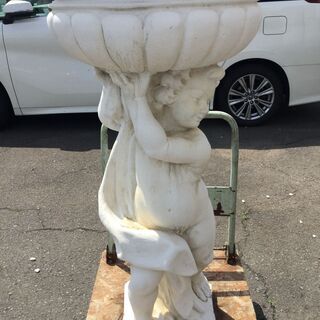 [高級]フラワースタンド 花台 高台 飾台 ガーデニング 天使 人物 石像 子供 庭 玄関 高級]フラワースタンド 花台 高台 飾台 ガーデニング 天使 人物 石像