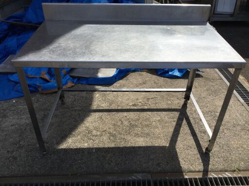 業務用 ステンレス作業台 バックガード付き H90cm W125cm D70cm 調理台 厨房 キッチン 飲食店