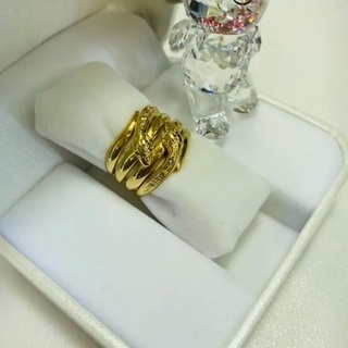 中古品】K18 ヘビダイヤリング 11.5号 7.8g [98]