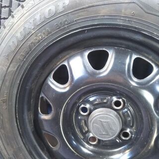 冬 ハスラー 黒ホイール【富山】14インチ Ｋｅｉ ケイ フレア 冬 ダンロップ 165/70Ｒ14 中古 4本 ブラック 黒スチールホイール