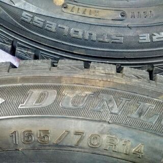 冬 ハスラー 黒ホイール【富山】14インチ Ｋｅｉ ケイ フレア 冬 ダンロップ 165/70Ｒ14 中古 4本 ブラック 黒スチールホイール