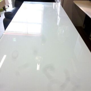 デスク 机 ガラス天板 スチールフレーム 木製袖机付き ホワイト 中古 札幌市東区 新道東店 デスク 机 ガラス天板 スチールフレーム 木製袖机付き ホワイト 中古