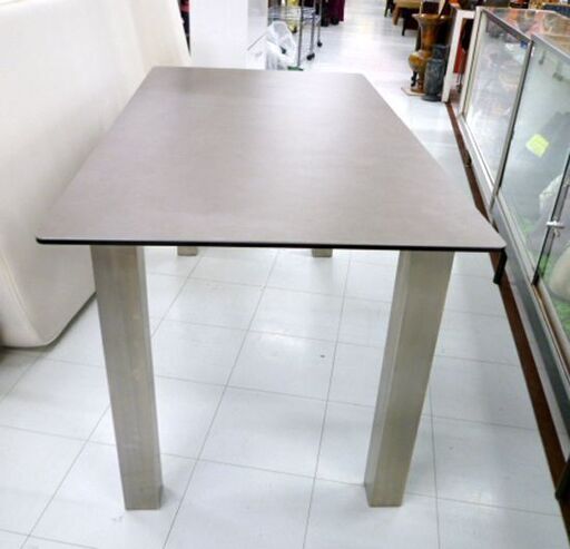 セラミック製 ダイニングテーブル テーブル 幅149.5×奥行79.5×高73.5㎝ ガラステーブル 苫小牧西店