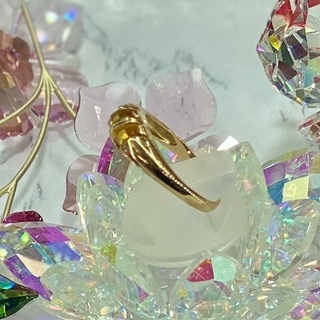 【中古品】K18天然石リング 15号 2.3g［108］