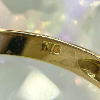【中古品】K18天然石リング 15号 2.3g［108］