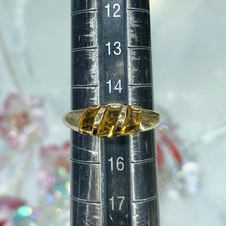 【中古品】K18天然石リング 15号 2.3g［108］