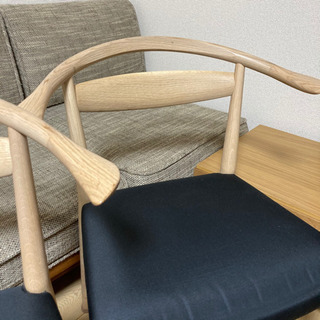 日進木工　ホワイトウッドチェア2脚