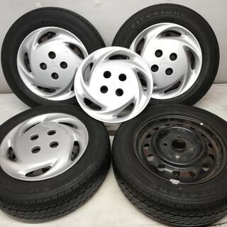 ★タイヤ・三菱ホイール 4本セット★ 165/65R13 ファイアーストーン FR10 13x4.5 4H -100 Off 46 三菱 トッポ 純正 軽自動車