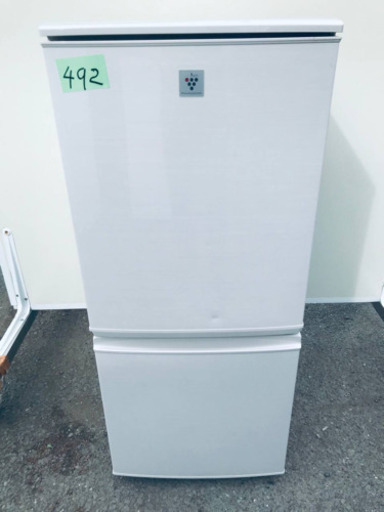 ①492番 シャープ✨ノンフロン冷凍冷蔵庫✨SJ-PD14A-C‼️