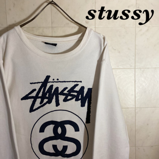 【人気デザイン!!】stussy ステューシー ビッグロゴスウェット M