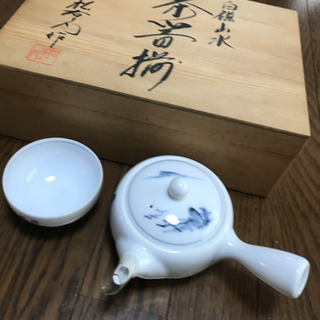 松右衛門 白磁山水 茶器揃