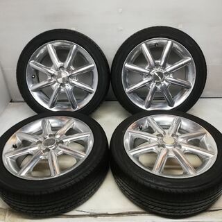 ★ノーマルタイヤ&ホイール 4本セット★ 165/55R15 ヨコハマタイヤ ブルーアースRV-01 2016年製 15x5.5J ENKEI 4H -100 Off 50 4本 シルバー メッキ 軽自動車のインチアップに ～横浜市旭区 ズーラシア近く～