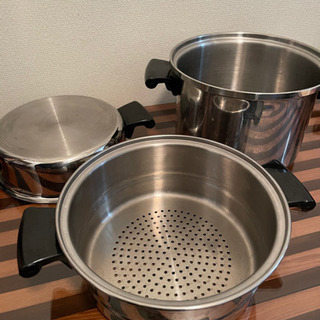 【美品】ステンレス鍋4lシチューパンセット：amwey アムウェイクイーンクック