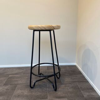 ④東谷 スツール TTF-905B カウンターチェア ナチュラル×黒 ハイ