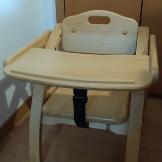 【ネット決済】木製折り畳み式テーブル付きベビーチェアローチェア