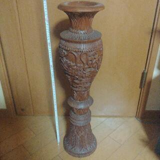 木製　龍の彫刻　花瓶　重さ約6kg　高さ約76cm　アジアン