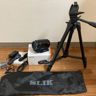 Sony FDR-AX45 ビデオカメラ 本体と三脚セット(破損部有) SONY FDR-AX45 ビデオカメラ 画面つなぎ部分破損あり