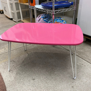 不二貿易 折りたたみテーブル ローテーブル 机 ピンク 60x40