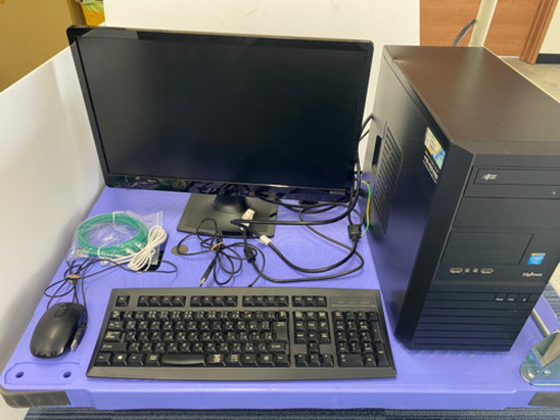 【取引中】Windows10HOME パソコン キーボード マウス LANケーブル等フルセットまとめ売上