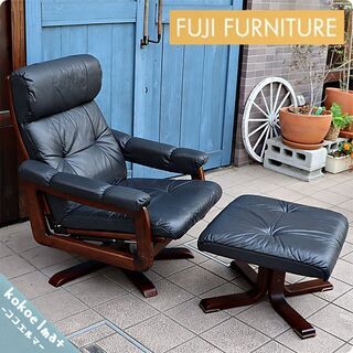 冨士ファニチア 本革 リクライニングソファ レザー ※オットマン別売 値下げ/FUJI FURNITURE(冨士ファニチア) の回転式 本革