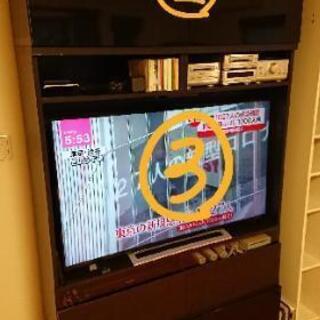 ★一時的にお値下げ★ ハイタイプテレビボード（50インチ、黒、2...