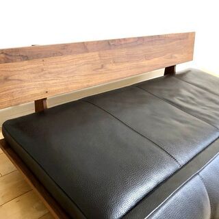 札幌近郊　送料無料　アクタス ACTUS ファイブバイファイブ five by five ティルソファ TILL SOFA レザーソファ 無垢材ウォールナット