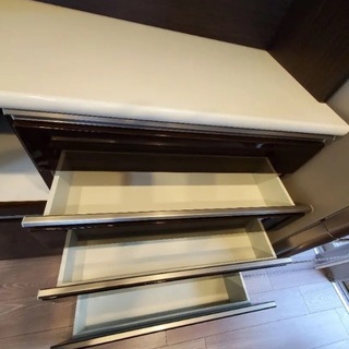 使用期間1年未満 ニトリ 食器棚 キッチンボード(ポスティア120 BK）