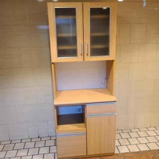 h516売約済み⭕食器棚 キッチンラック 幅80センチ 木目調