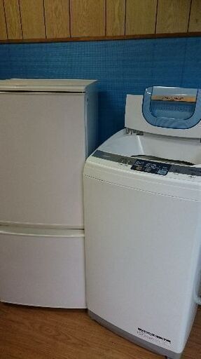 新生活お買い得セット！！シリーズ⑰ シャープ SJ-14Y-W　2ドア冷凍冷蔵庫137L つけかえどっちもドア 2014年製・日立 NW-5MR　全自動洗濯機 5.0Kg 2013年製 2点ｾｯﾄ！！