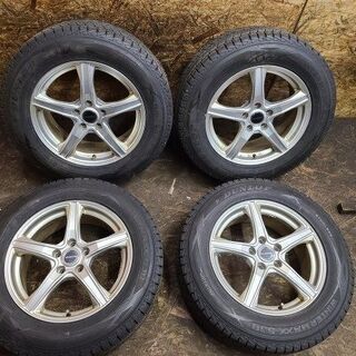 【DUNLOP SJ8 225/65R17】スタッドレス【BALMINUM 17インチ 7J5HPCD114.3+45】2018年製 バリ溝 エクストレイル CX-5等　(VTM415) クレジットカード QR決済可能