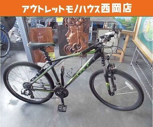 自転車 GT AGGRESSOR 3.0 26インチ マウンテンバイク 3×7段変速 ジーティー アグレッサー ライト付き 黒×ライムグリーン　西岡店