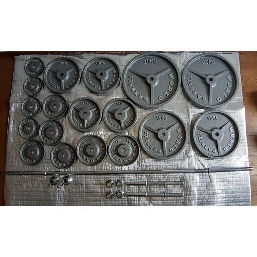 WORLD BARBELL バーベル ダンベル セット 140kg ＋オマケ 15kgダンベル×2