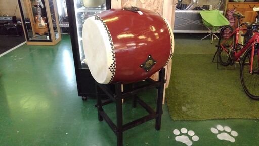 【店舗同時販売中】和太鼓　スタンド付き　革に状態良いです【店頭ご来店購入限定】