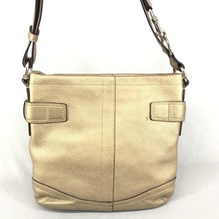 COACH オールドコーチ シャンパンゴールドレザー斜めがけショルダーバッグ COACH オールドコーチ シャンパンゴールドレザー斜めがけショルダーバッグ