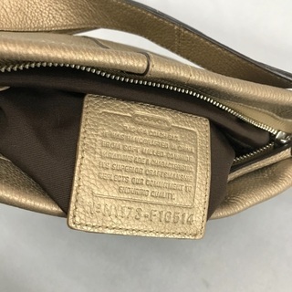 COACH オールドコーチ シャンパンゴールドレザー斜めがけショルダーバッグ