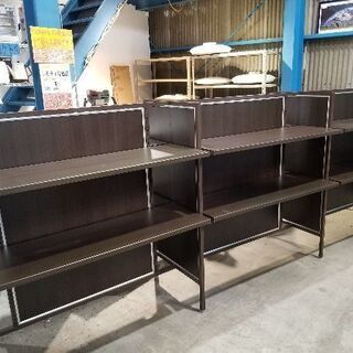 A  パネルディスプレー ダークブラウン 大きな什器 ディスプレイ什器 ３連結 陳列棚 トロッコ6個 A パネルディスプレー ダークブラウン 大きな什器 ディスプレイ什器 3